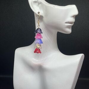 Elegant Multicolor Floral Drop Earrings